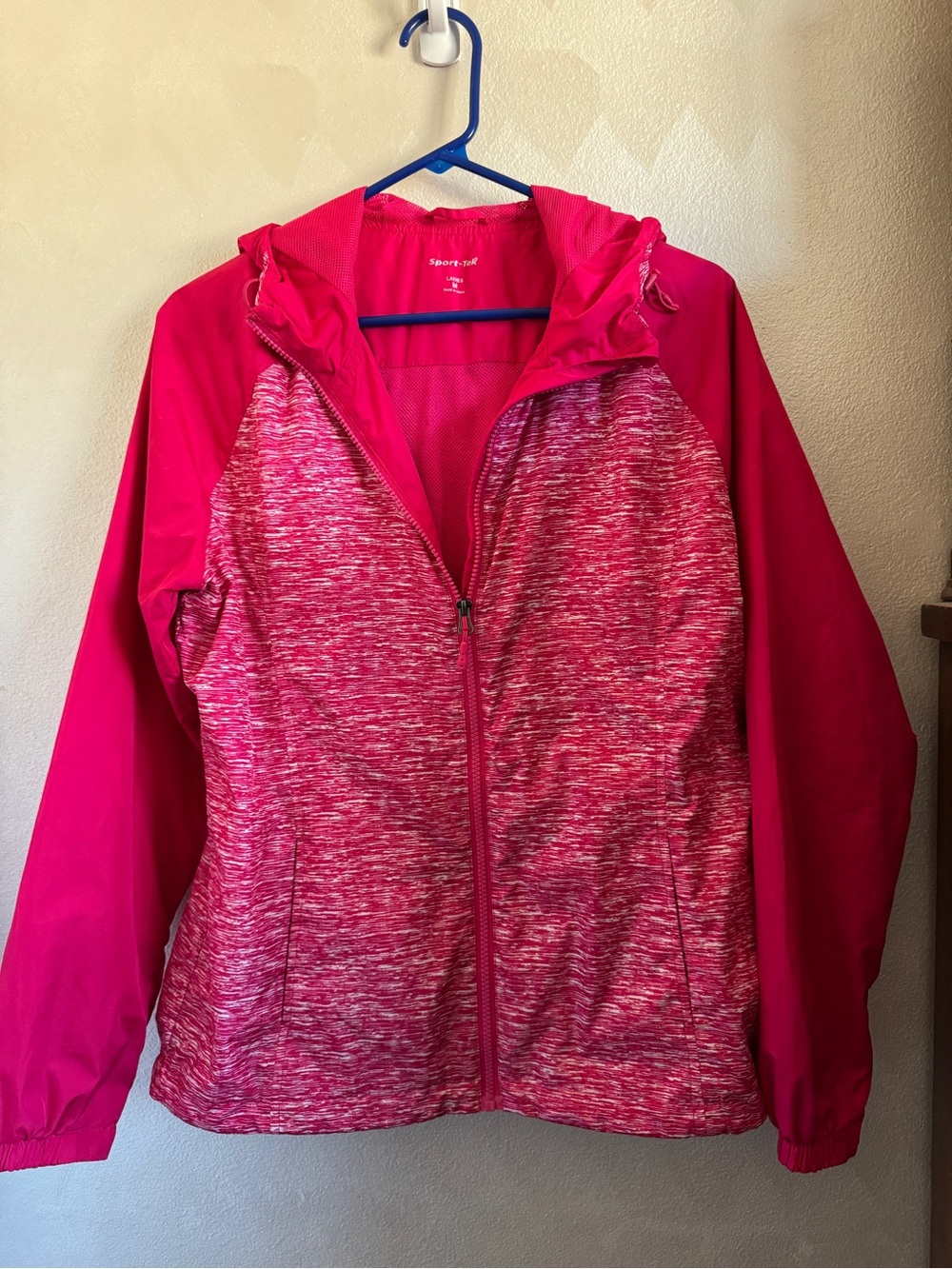 Sport-Tek Hot Pink Hooded Full-Zip Utility Jacket